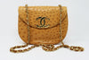 Rare Vintage 1986-1988 CHANEL Ostrich Logo Flap Bag