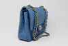 Rare Spring 2010 CHANEL Blue Python Double Flap Bag