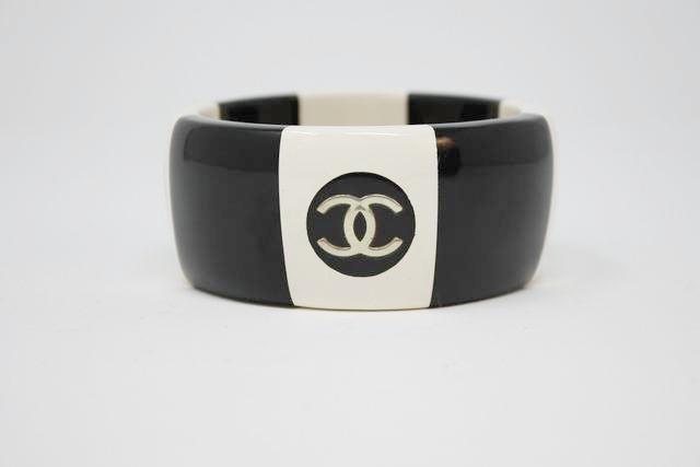Vintage Chanel logo bangle bracelet 