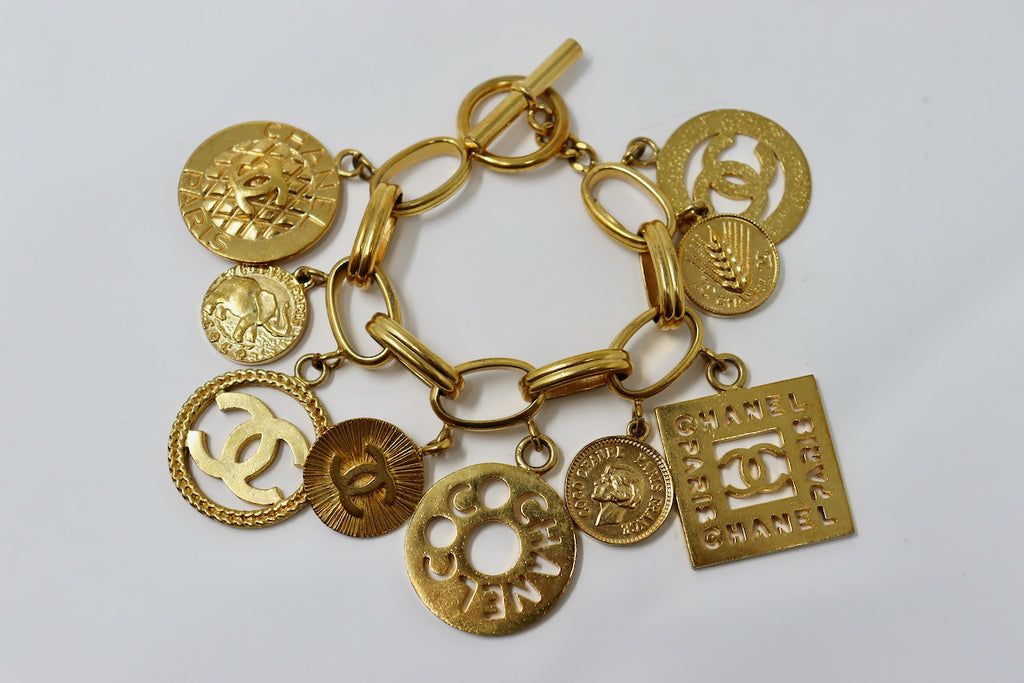 Rare Vintage 90's CHANEL Charm Bracelet at Rice and Beans Vintage