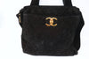 Rare Vintage CHANEL Jumbo Quilted Suede Tote Bag With CC
