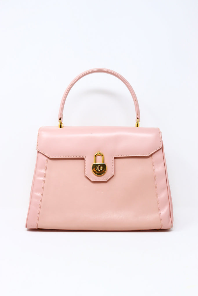 Rare Vintage GUCCI Pink Top Handle Bag at Rice and Beans Vintage