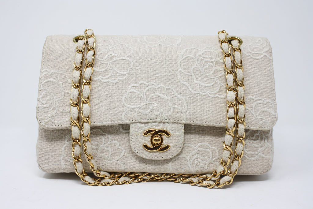 Vintage CHANEL Camellia Flower Double Flap Bag at Rice and Beans Vintage