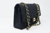 Rare Vintage CHANEL Black Grosgrain Double Flap Bag