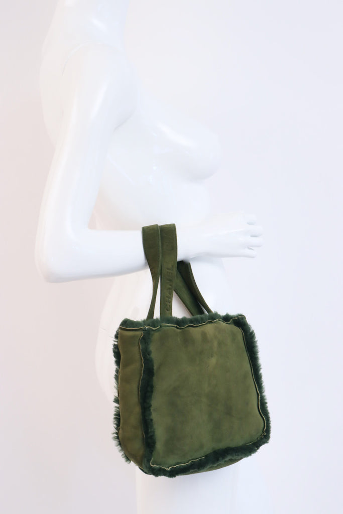 chanel green tote bag