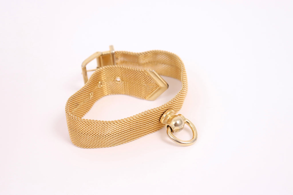 Vintage Gold Mesh Bracelet With Door Knocker Detail