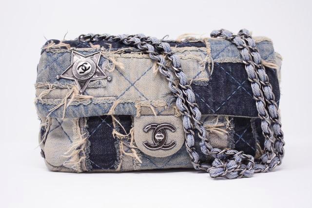 Rare CHANEL Métiers d'Art 2014 Paris-Dallas Denim Flap Bag