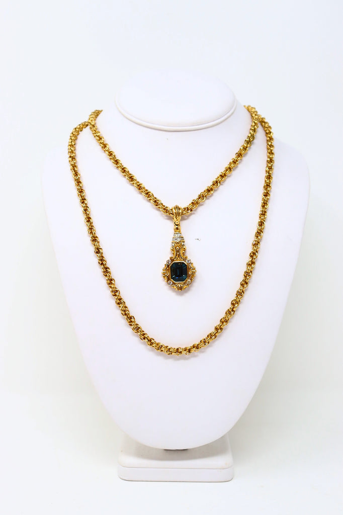 Vintage 1982 GIVENCHY Necklace With Faceted Rhinestones