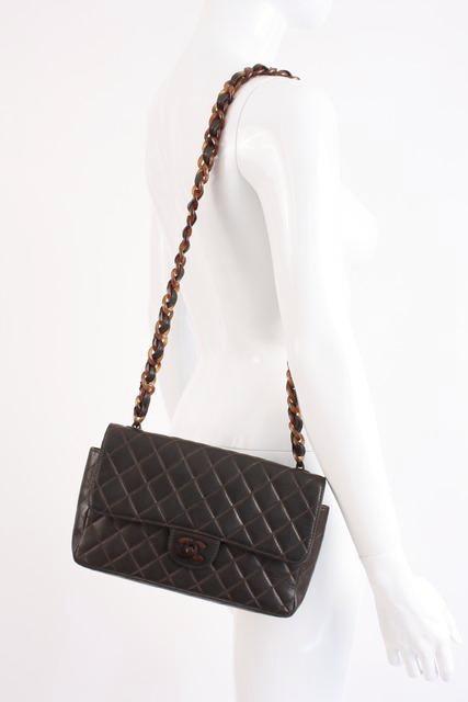 Used Chanel Linen Canvas Flap Bag With Tortoise Chain And CC L Natural  Canvas Sh
