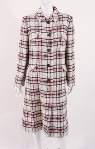 Vintage 60's Plaid Wool Coat