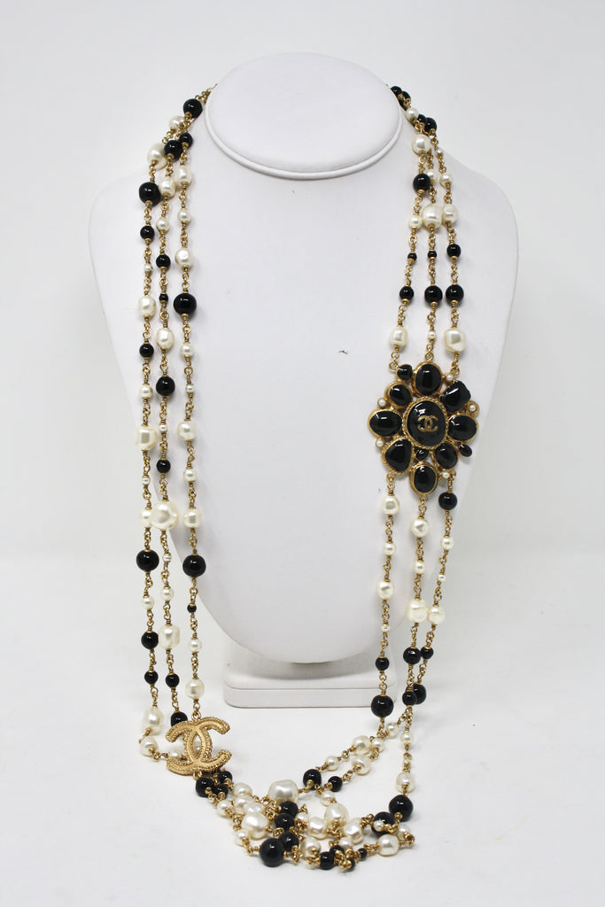 CHANEL Fall 2011 Multi Strand Logo Necklace at Rice and Beans Vintage