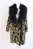 Vintage 80's VALENTINO Silk Coat Dress With Mongolian Lamb