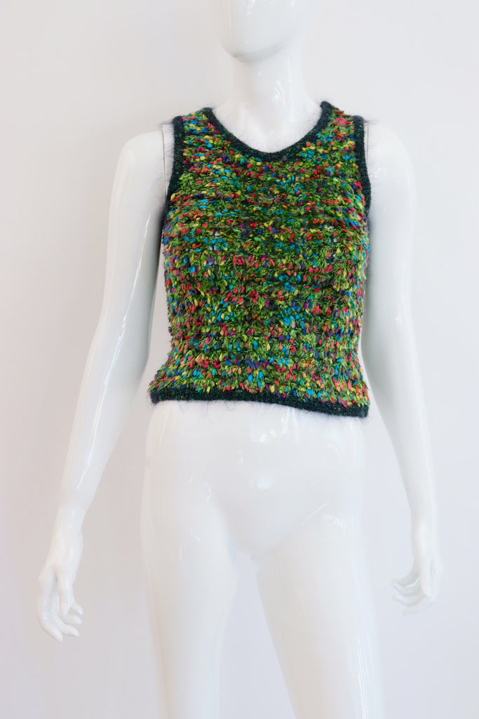 Vintage CHANEL Fall 1997 Cropped Rainbow Tank
