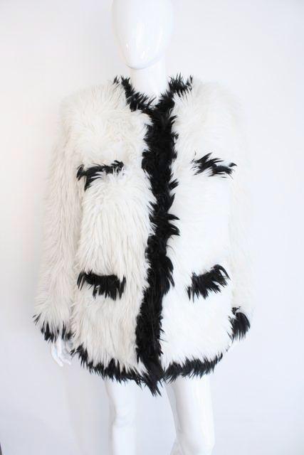 Rare Iconic Vintage CHANEL 94A Faux Fur Jacket at Rice and Beans Vintage