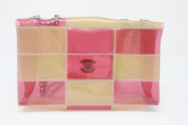 Vintage and Musthaves. Chanel Naked Patchwork Clear Pink Beige Vinyl flap  bag VM221146
