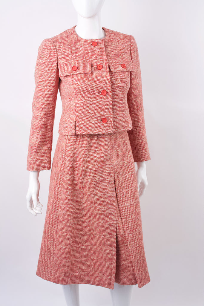 Vintage 80's GIVENCHY Tweed Wool Skirt Suit