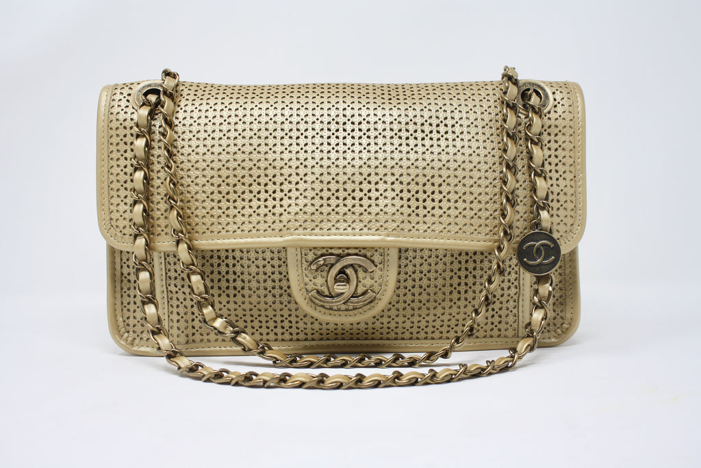 CHANEL 15C Large Gold Up In the Air Flap Bag at Rice and Beans Vintage