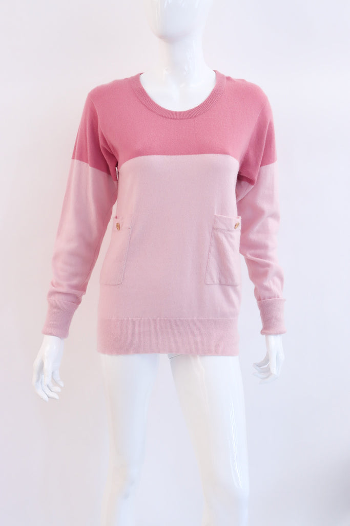 Vintage CHANEL Pink Cashmere Sweater
