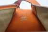 Rare HERMES Taurillion Clemence Doremi Orange Handbag