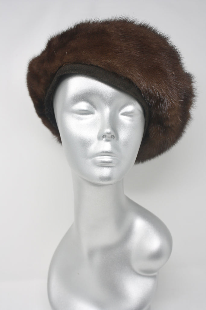 Vintage 60's Mink Fur Beret Hat