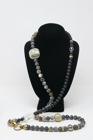 One-Of-A-Kind Semi Precious Stone & Glass Bead Necklace