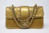 CHANEL Gold Patent Leather Chain "Madison" Flap Bag