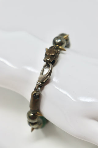 One of A Kind Semi Precious Stone & Animal Head Bracelet