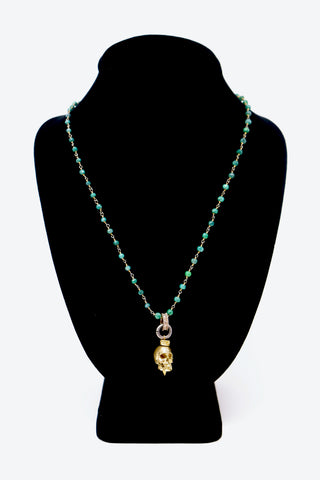 One-Of-A-Kind Semi Precious Stone & Skull Necklace