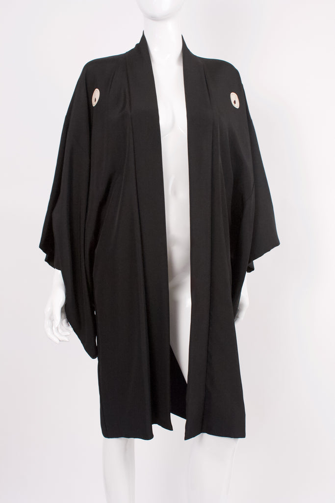 Vintage Black Silk Kimono