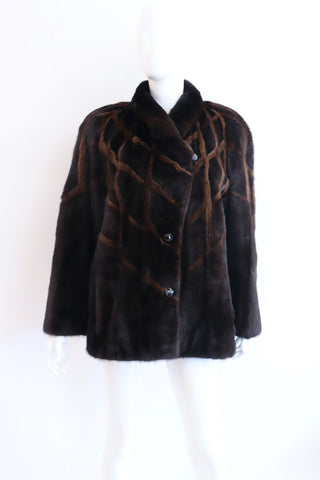 Vintage 80's Two Tone Mink Fur Jacket