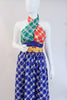 Vintage 70's Tri Color Floral Dress