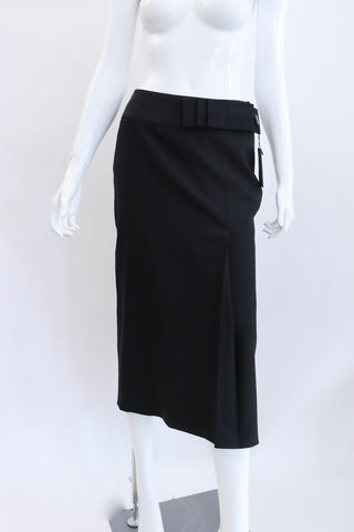 NWT GIORGIO ARMANI Black Silk Skirt w/Bow Detail