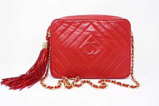Vintage CHANEL Red Camera Bag at Rice and Beans Vintage