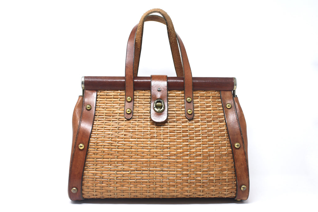 Vintage 70's ETIENNE AIGNER Leather Basket Bag