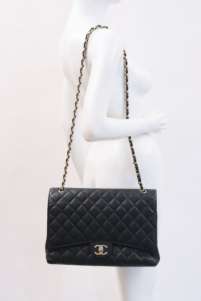 Chanel Maxi Caviar - 44 For Sale on 1stDibs  chanel maxi black caviar, caviar  maxi, chanel maxi jumbo caviar