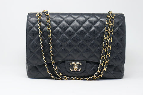Chanel Vintage Chanel White x Black Quilted Leather Large Boston Hand