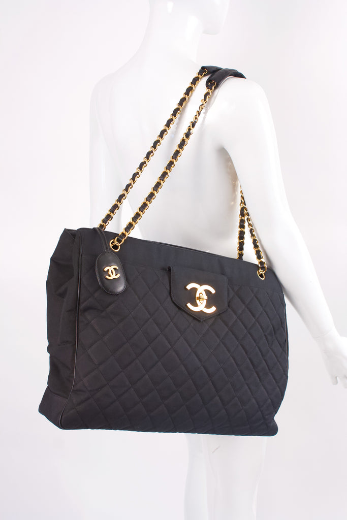 Vintage CHANEL Supermodel Weekend XL Tote Bag at Rice and Beans