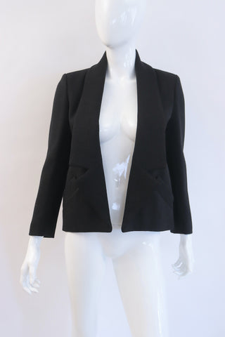 NWT CHANEL 2014 Black Wool Crepe Jacket