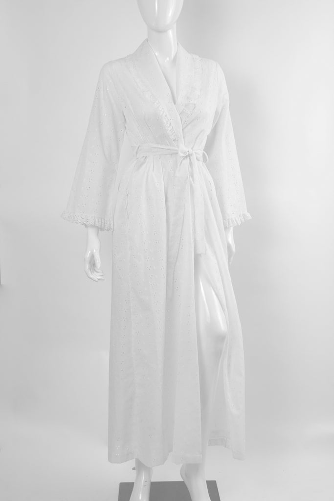 Vintage 60's White Eyelet Lounge Dress