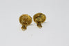 Vintage CHANEL Gold Hammered Logo Earrings