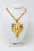 Rare Vintage 70's Large Fox Head Necklace