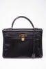 Vintage 1950 Hermes Black 32cm Kelly Bag 