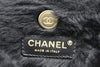 Vintage Chanel Black Shearling Bag 