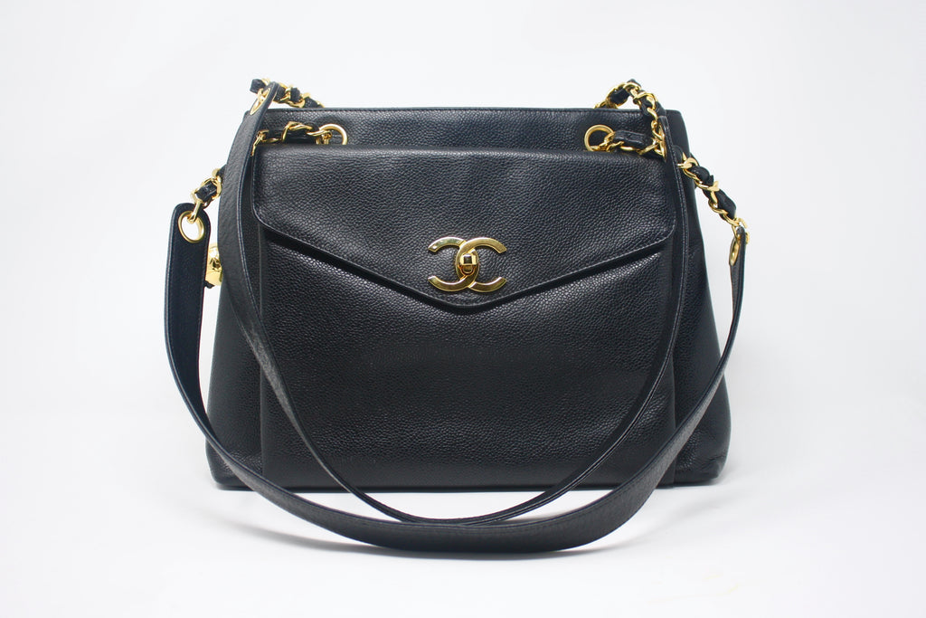 Rare Vintage CHANEL Caviar Leather Bag at Rice and Beans
