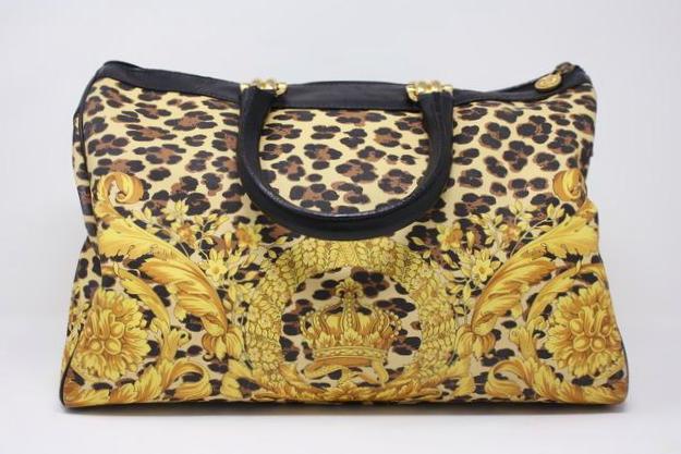 Vintage Gianni Versace Leopard Baroque Duffle Bag