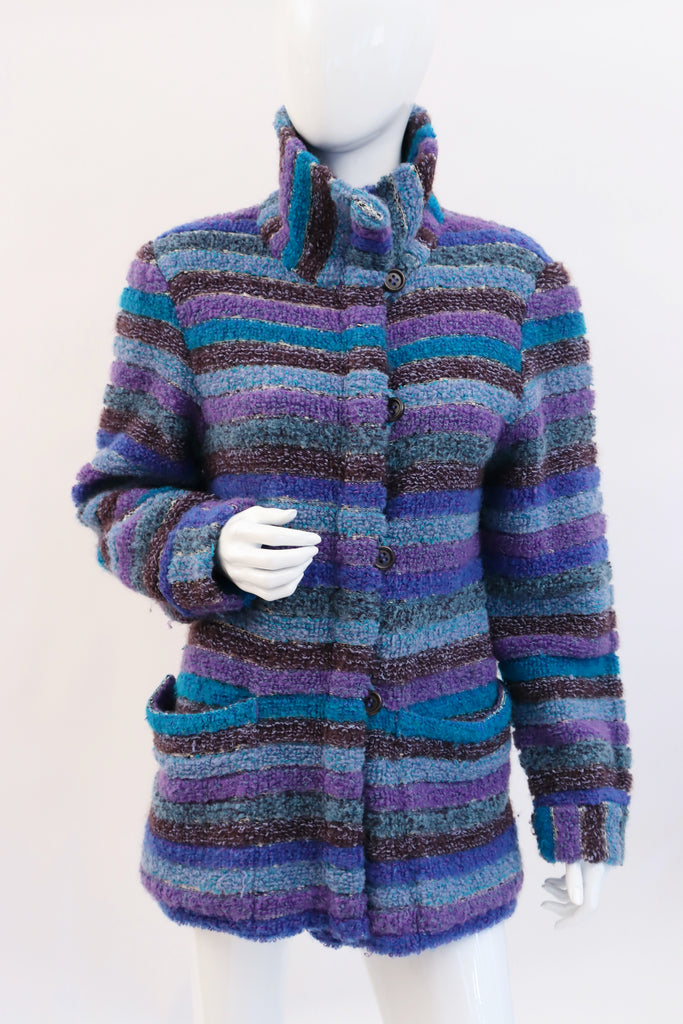Vintage 80's MISSONI Striped Sweater Jacket
