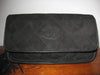CHANEL Black Quilted Suede Clutch with CC and Signature Tassel