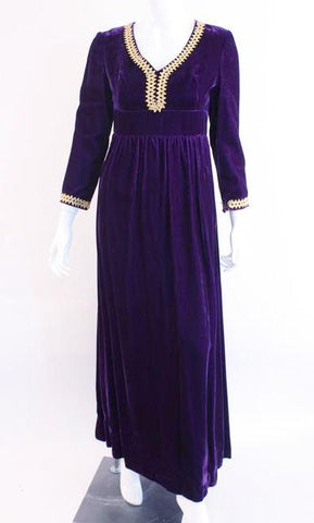 Vintage 70's EMMA DOMB Velvet Dress