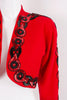 Vintage 80's Red Wool & Sequin Bolero Jacket