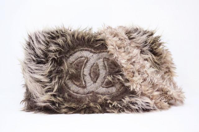 Rare CHANEL 2010 Arctic Fantasy Faux Fur Flap Bag